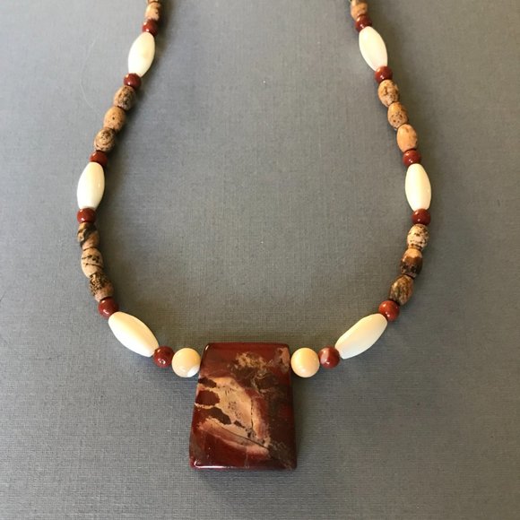 ***NEW*** Apple Jasper Hand Crafted Necklace - Picture 3 of 7